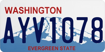 WA license plate AYV1078