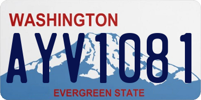 WA license plate AYV1081