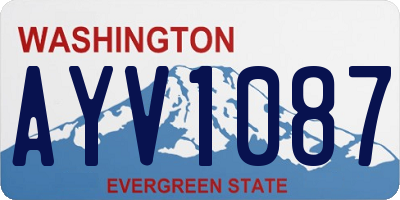 WA license plate AYV1087