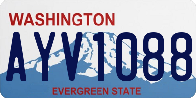 WA license plate AYV1088