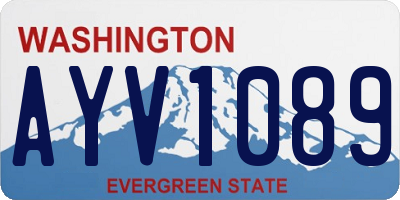 WA license plate AYV1089