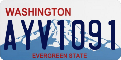 WA license plate AYV1091