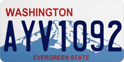 WA license plate AYV1092