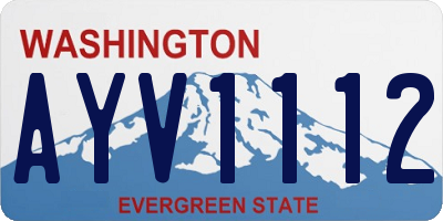 WA license plate AYV1112
