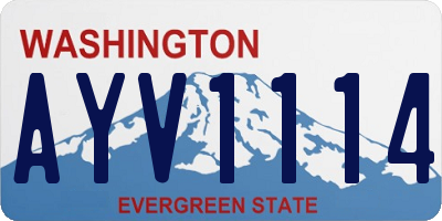 WA license plate AYV1114