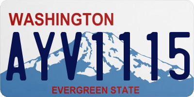 WA license plate AYV1115