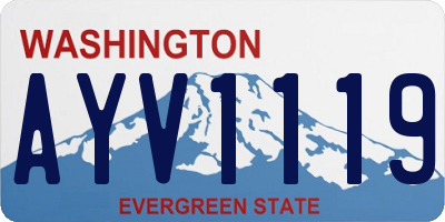 WA license plate AYV1119