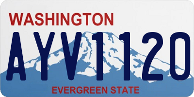 WA license plate AYV1120