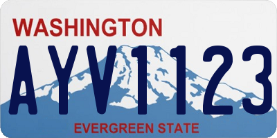 WA license plate AYV1123