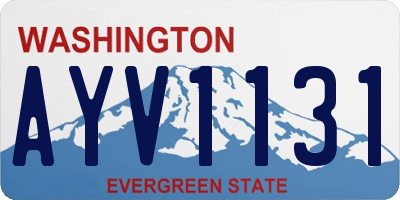 WA license plate AYV1131