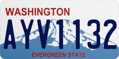 WA license plate AYV1132