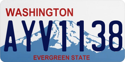 WA license plate AYV1138