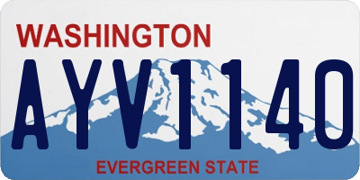 WA license plate AYV1140