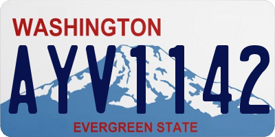 WA license plate AYV1142