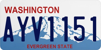 WA license plate AYV1151
