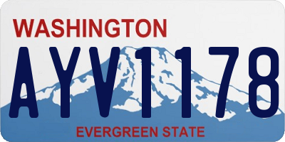 WA license plate AYV1178