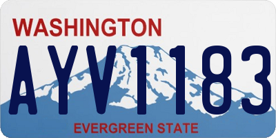 WA license plate AYV1183