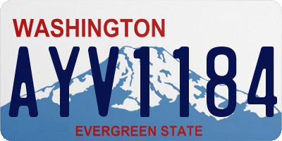 WA license plate AYV1184