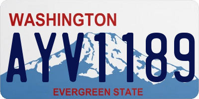 WA license plate AYV1189