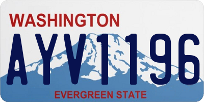 WA license plate AYV1196