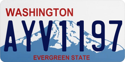 WA license plate AYV1197