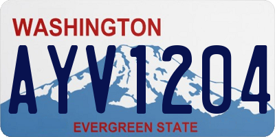 WA license plate AYV1204