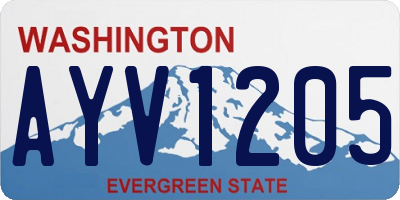 WA license plate AYV1205