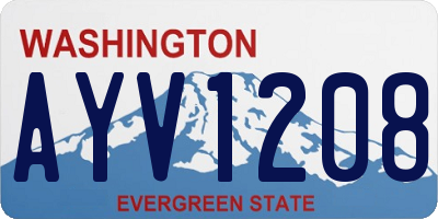 WA license plate AYV1208