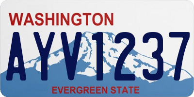 WA license plate AYV1237