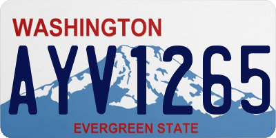 WA license plate AYV1265
