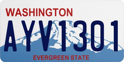 WA license plate AYV1301