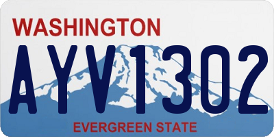WA license plate AYV1302