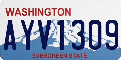 WA license plate AYV1309