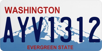 WA license plate AYV1312