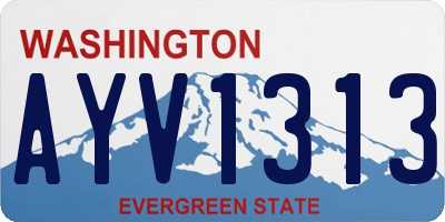 WA license plate AYV1313