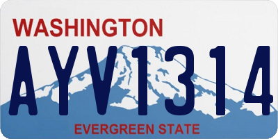 WA license plate AYV1314
