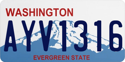 WA license plate AYV1316