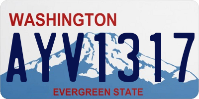 WA license plate AYV1317