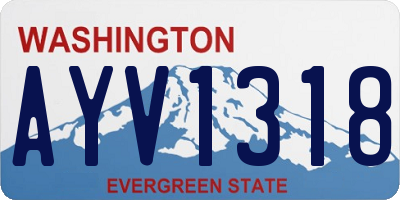 WA license plate AYV1318
