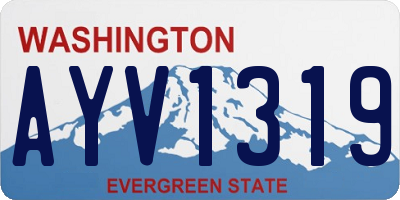 WA license plate AYV1319
