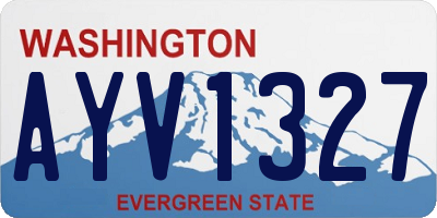WA license plate AYV1327