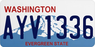 WA license plate AYV1336