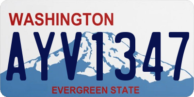 WA license plate AYV1347