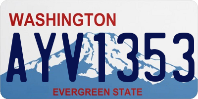 WA license plate AYV1353