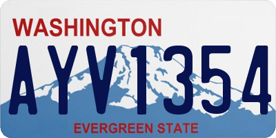 WA license plate AYV1354