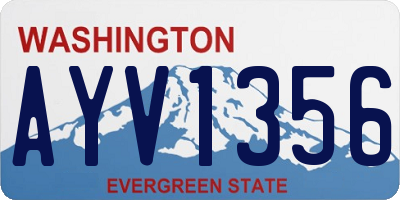 WA license plate AYV1356