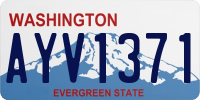 WA license plate AYV1371