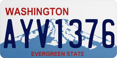 WA license plate AYV1376