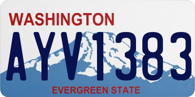 WA license plate AYV1383