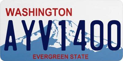 WA license plate AYV1400